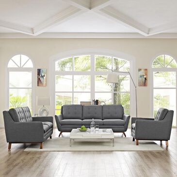 Modway Beguile Living Room Set Fabric (Set of 3) in Gray, , large