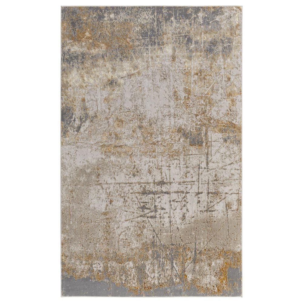 Feizy Aura 1"8" x 2"10" Gold and Gray Area Rug, , large