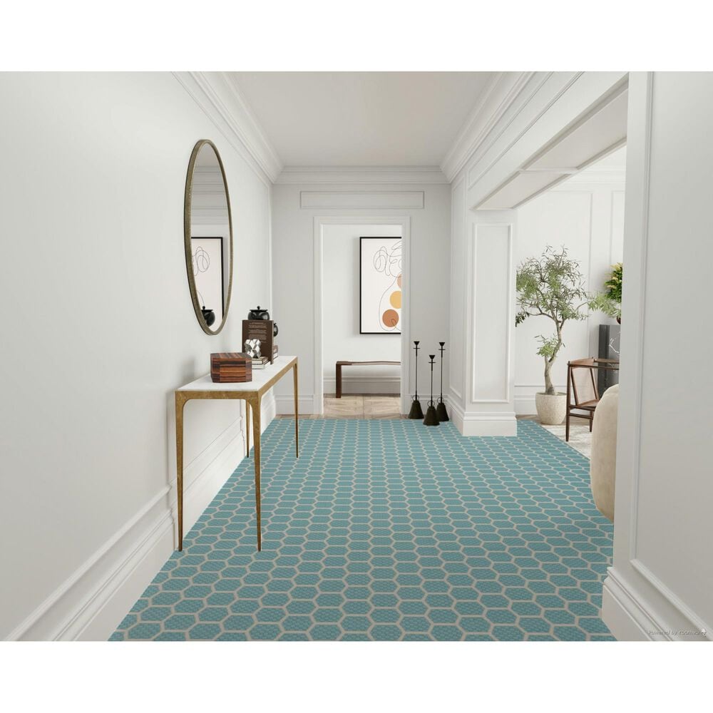 Nourison Twist Reversible 10&#39; x 14&#39; Aqua Indoor/Outdoor Area Rug, , large