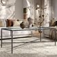 Furniture of America Lalia Coffee Table with Tempered Glass Top and Bullnose Edge in Gun Metal, , large