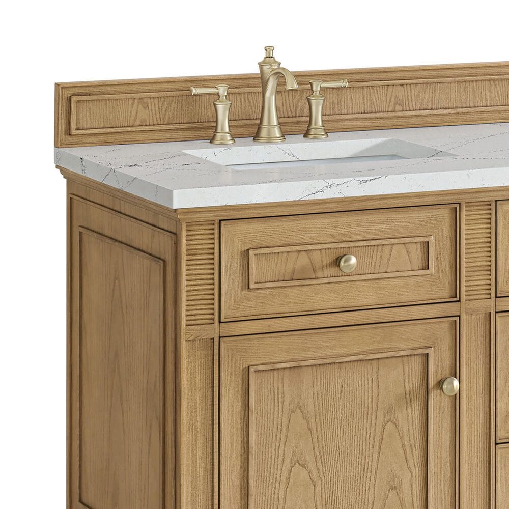 James Martin Vanities Lorelai 60&quot; Double Vanity in Light Natural Oak with 3 cm Ethereal Noctis Quartz Top, , large