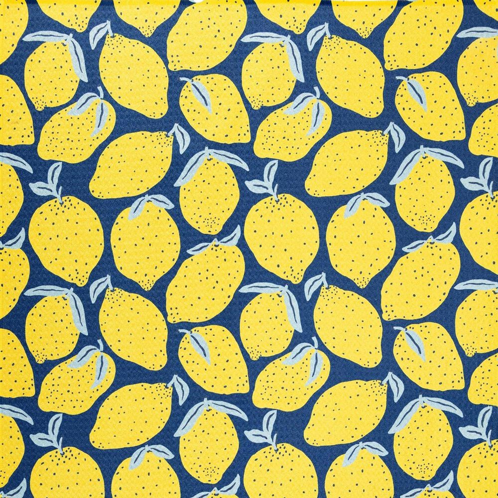 MuKitchen Vibe Dish Towel in Lemons and Blue, , large