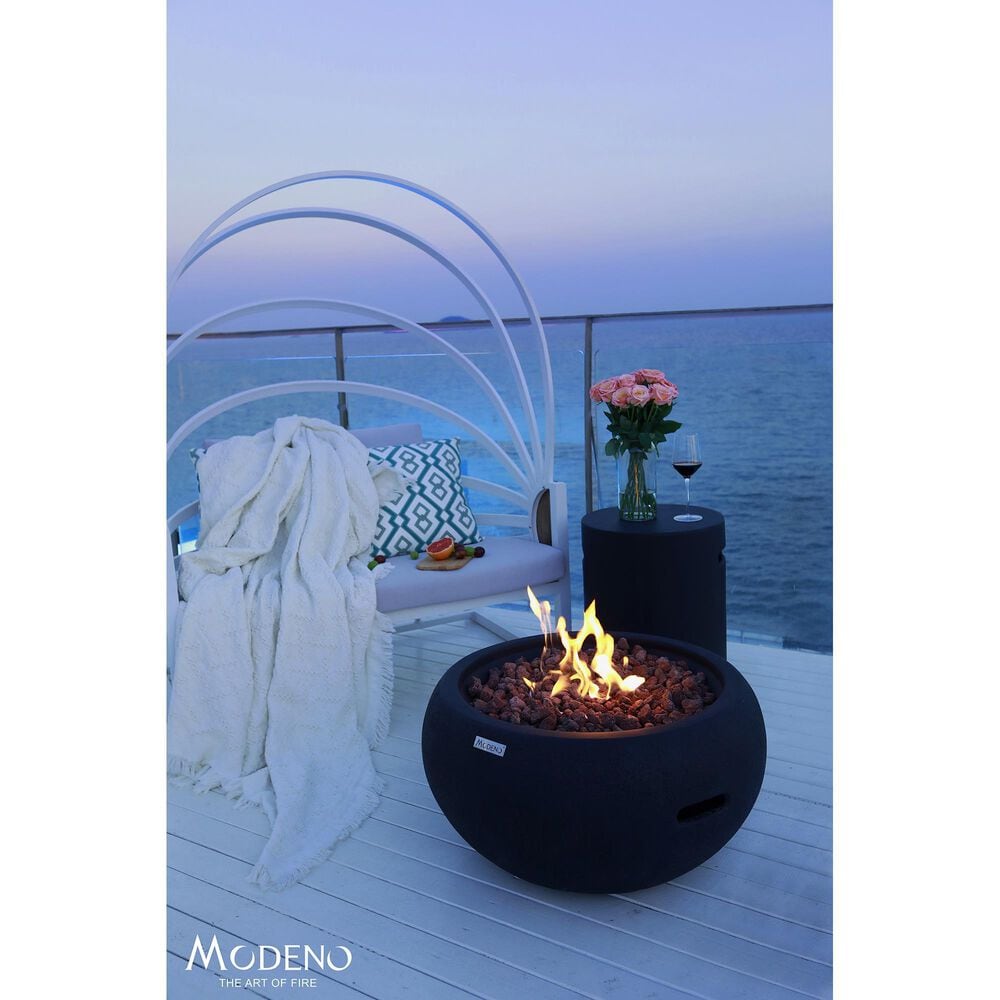 Elementi Fire York Round Liquid Propane Fire Table in Black, , large