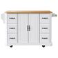 HOMLUX 56" Kitchen Island with Drop Leaf in White, , large