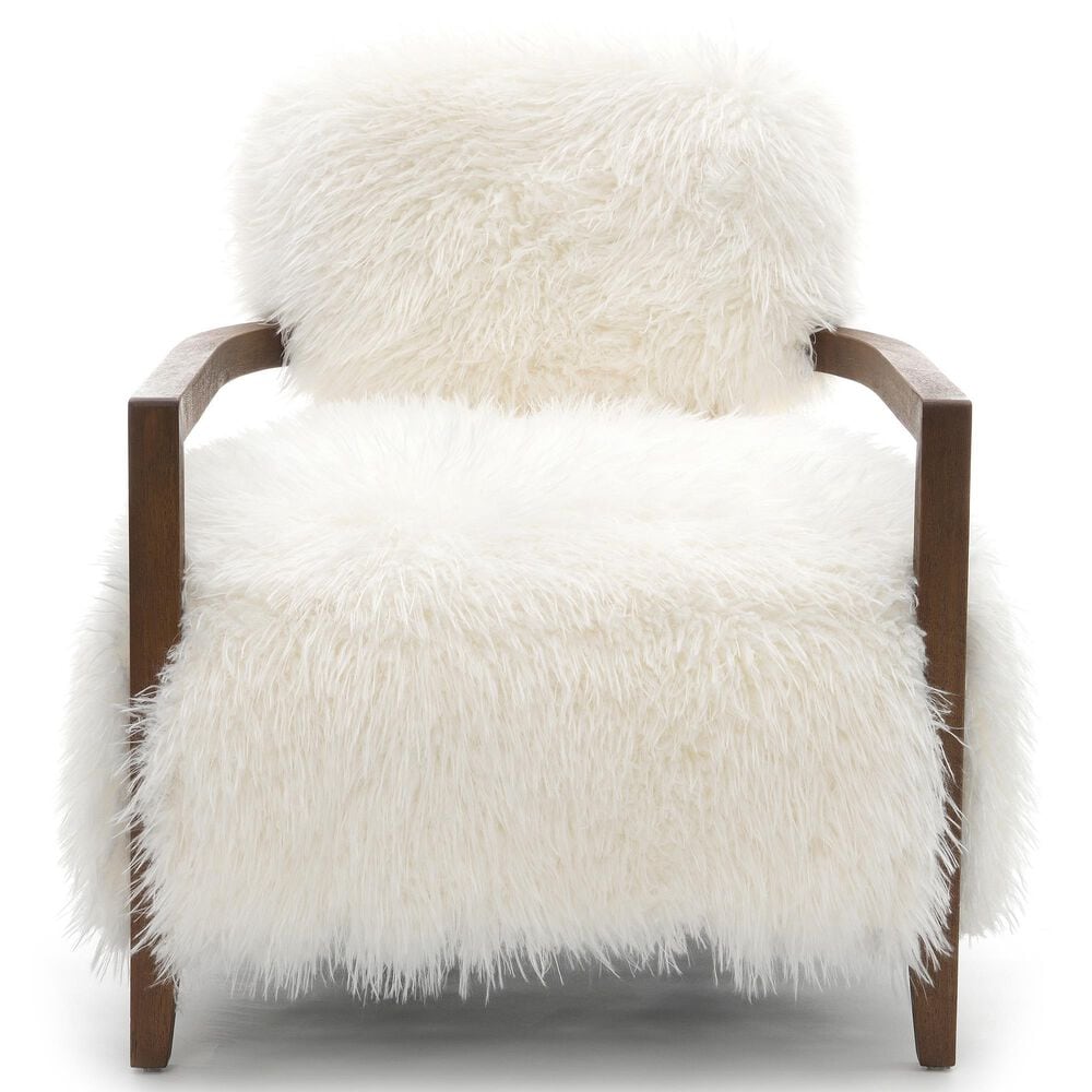 Furniture of America Lumir Long-Haired Accent Chair in White, , large