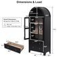 HOMLUX 71" Arched Kitchen Pantry Cabinet in Black, , large