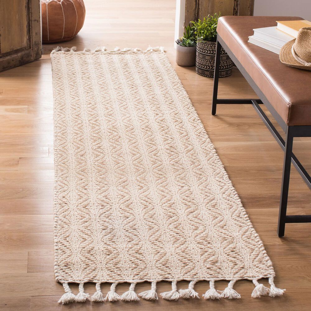 Safavieh Natura NAT153 2&#39;3&quot; x 8&#39; Beige Runner, , large