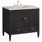 James Martin Vanities Myrrin 36" Vanity in Carbon Oak with 3 cm Victorian Silver Quartz Top, , large