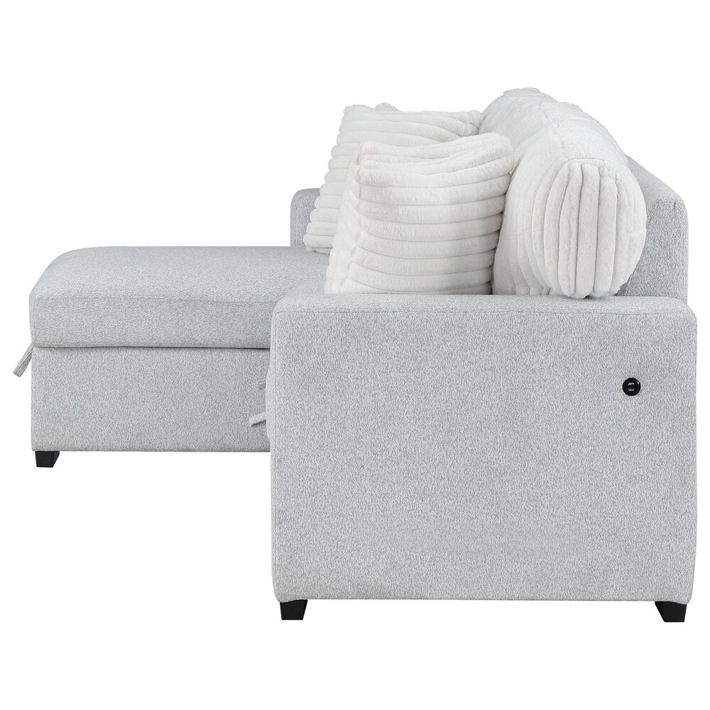 Global Furniture USA Stationary Sofa Sleeper with Reversible Chaise in Grey, , large