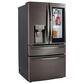 LG 2-Piece Kitchen Package with 22.3 Cu. Ft 4-Door French Door Refrigerator and Single Door Freezer in Black Stainless Steel, , large