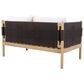 HOMLUX Outdoor Stationary Loveseat with Black Rope in Cream, , large