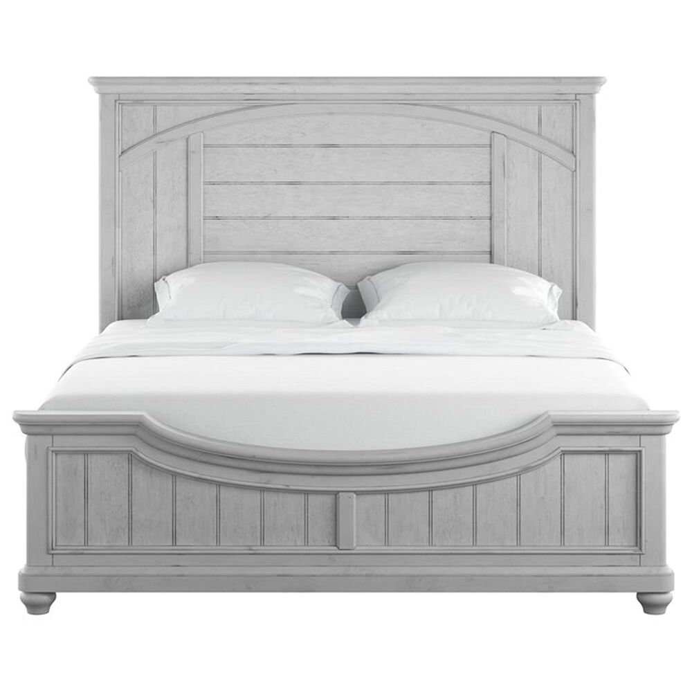Golden Wave Furniture New Haven King Panel Bed in Oyster Shell, , large