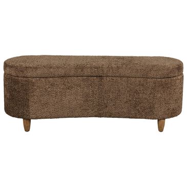 Hampton Park Bailey Boucle Flip Top Storage Bench in Chocolate, , large
