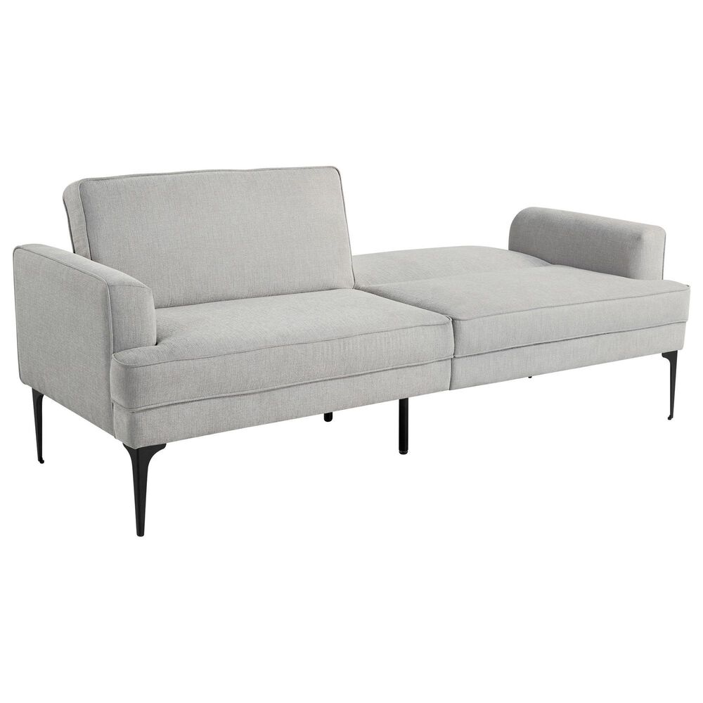 Lifestyle Solutions Paulie Convertible Sofa with Gray Cushion in Black, , large