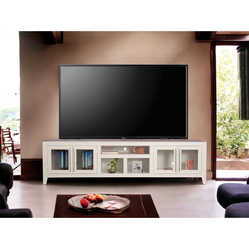 Cal-Baja Furniture 92&quot; SZ TV Console in White, , large