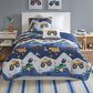 Hampton Park Nash 4-Piece Full/Queen Reversible Quilt Set in Green, Orange, Blue and Grey, , large