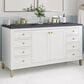 James Martin Vanities Chicago 60" Double Bathroom Vanity in Glossy White with 3 cm Charcoal Soapstone Quartz Top and Rectangular Sinks, , large