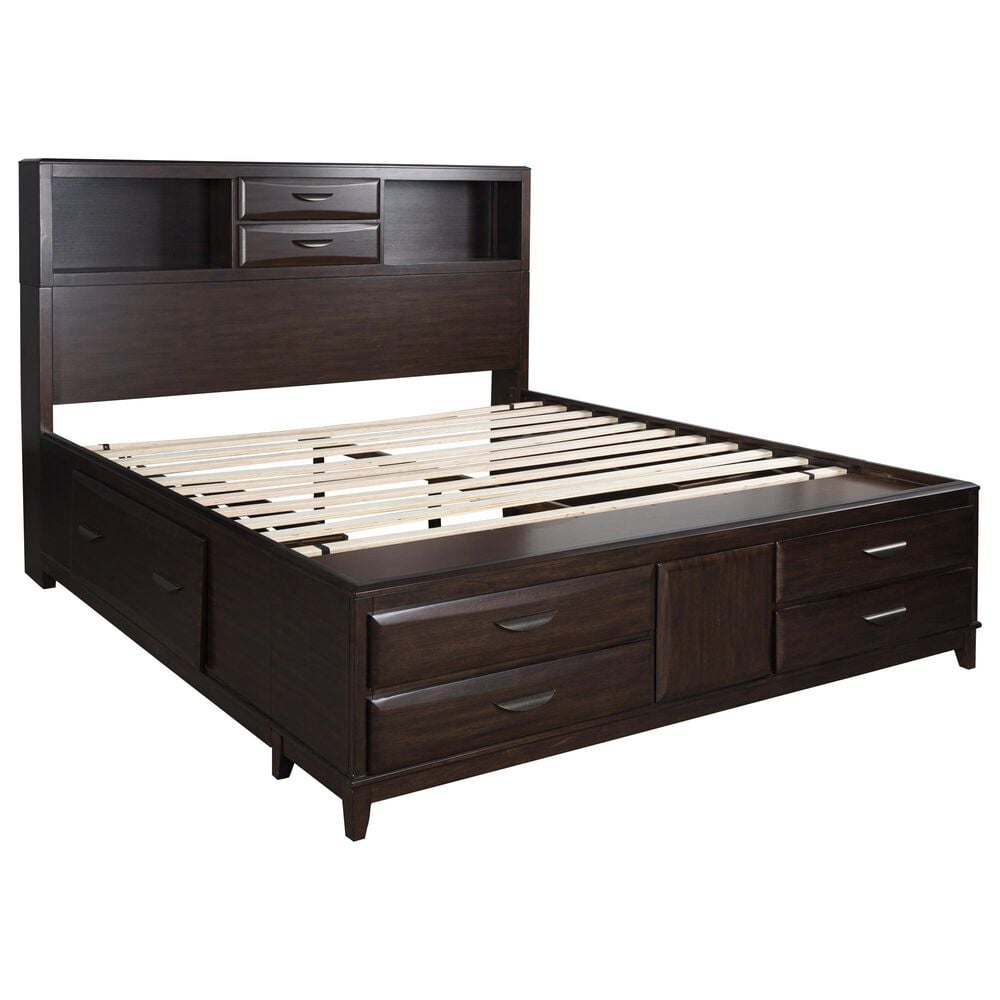 Ashley Vanmore California King Storage Bed in Dark Brown, , large