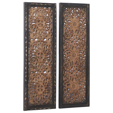 Maple and Jade 36" x 12" Traditional Wall Decor in Mocha Brown (Set of 2), , large