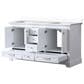 Lexora Home Dukes 60" Double Bathroom Vanity in White with 2 cm White Quartz Top and Rectangular Sinks, , large