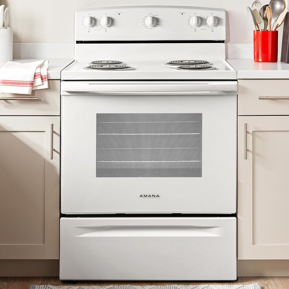 Amana 4.8 Cu. Ft. Electric Range with Knob Controls in White, , large