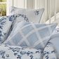 J. Queen New York Rialto 13" x 19" Lumbar Pillow in French Blue and Ivory, , large
