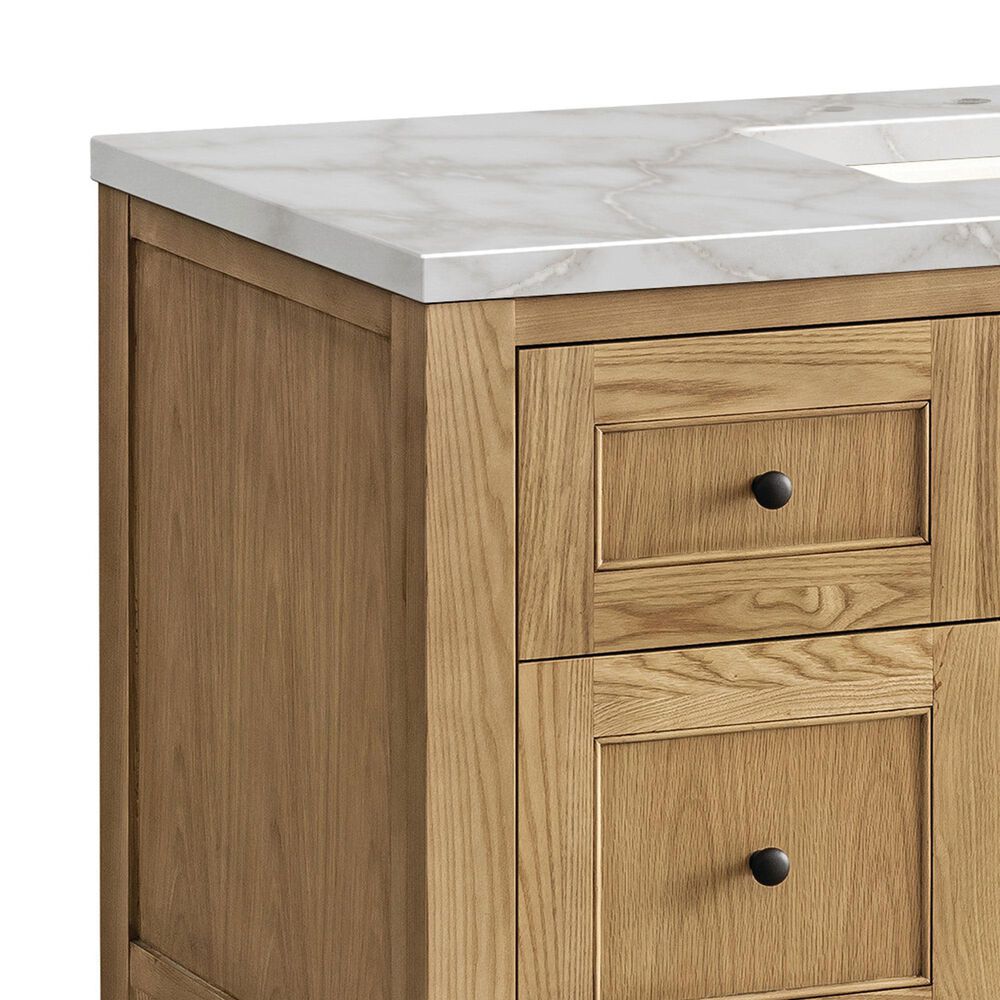 James Martin Vanities Breckenridge 48&quot; Single Bathroom Vanity in Light Natural Oak with 3 cm Victorian Silver Quartz Top and Rectangular Sink, , large
