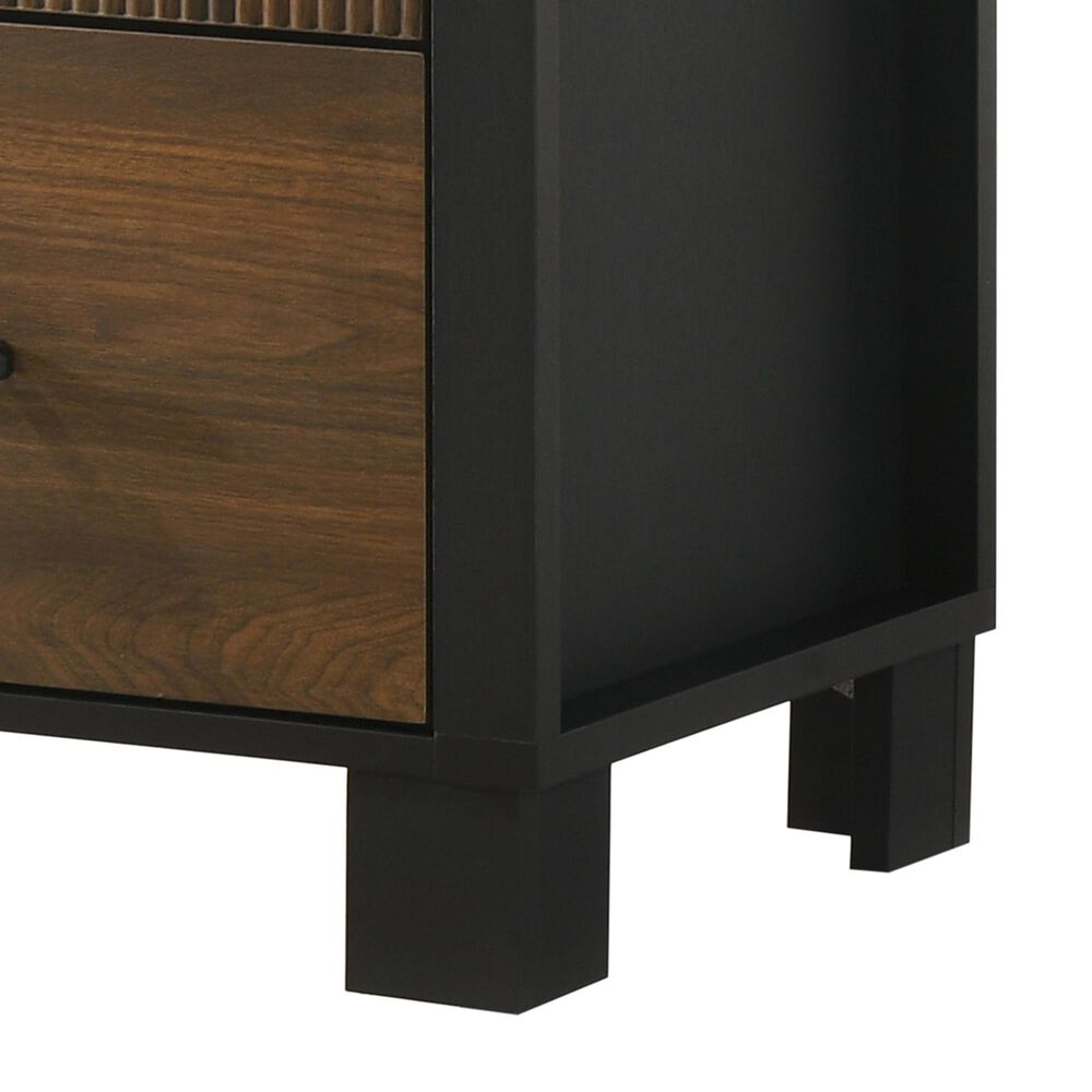 Crown Mark Nemy 3 Piece Queen LED Panel Bedroom Set in Brown, , large