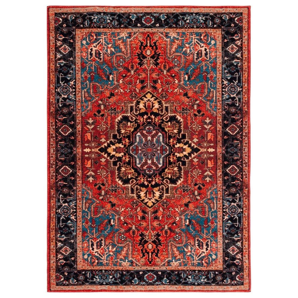 Safavieh Riviera RIV138Q 5"5" x 7"7" Red and Blue Area Rug, , large