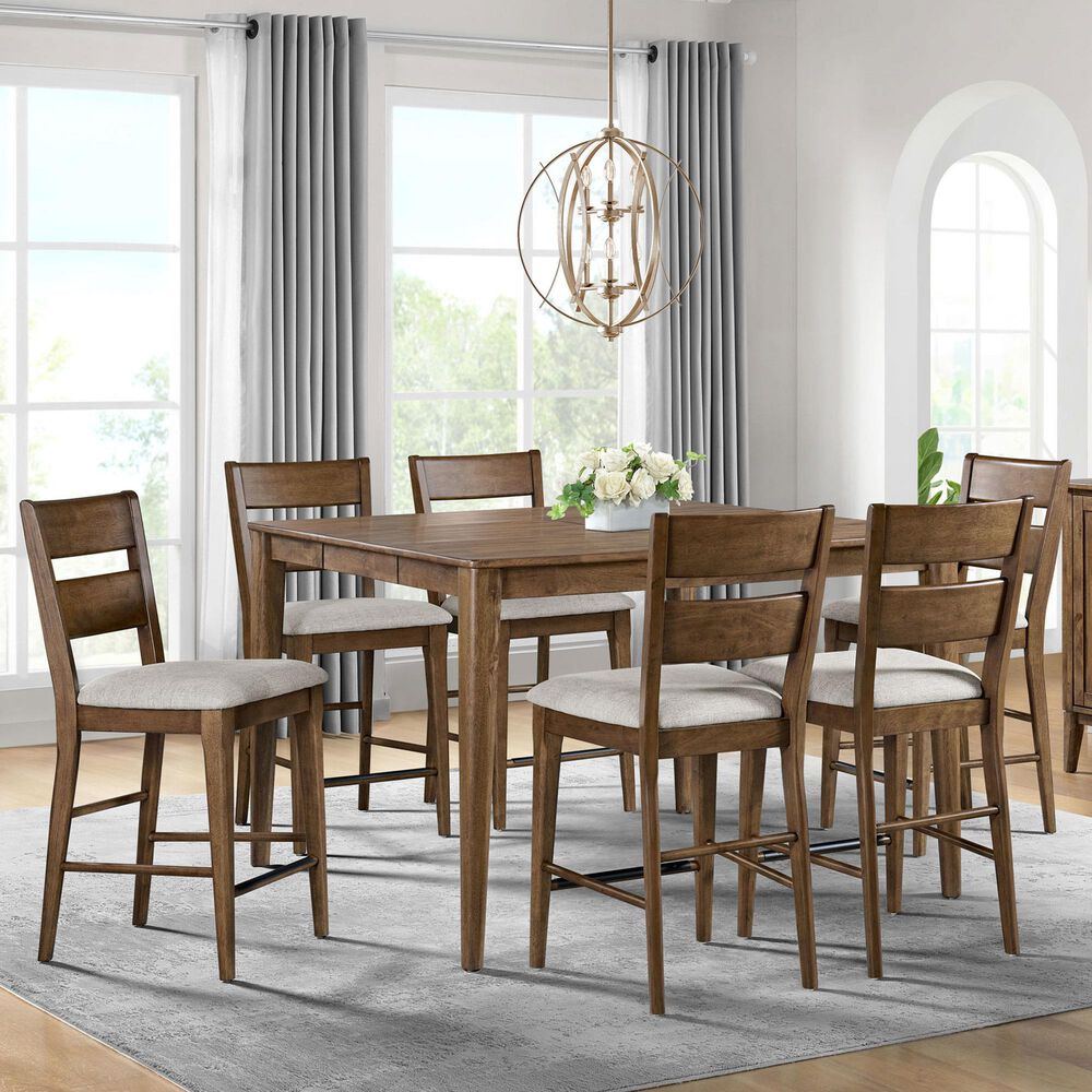 Hawthorne Furniture Koloa 7-Piece Counter Height Dining Set in Honey, , large