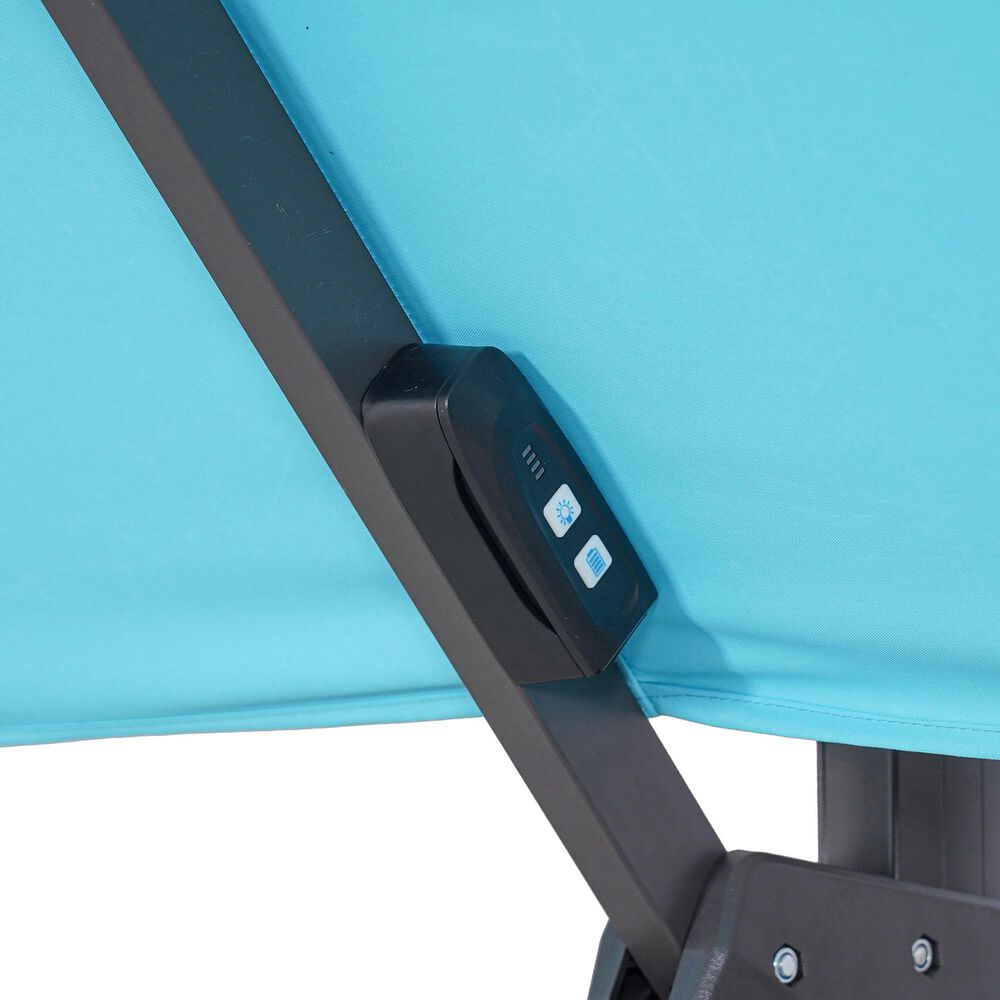 Furniture of America Hina 10&#39; Square Double Top Patio Umbrella without Base in Teal, , large