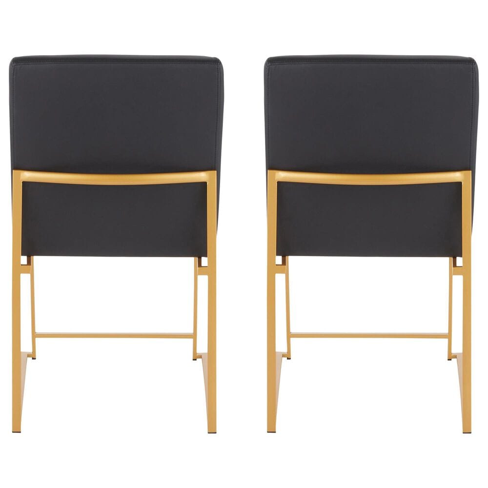 Lumisource Fuji Side Chair with Black Cushion in Gold &#40;Set of 2&#41;, , large
