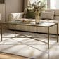 Furniture of America Lalia Coffee Table with Tempered Glass Top and Bullnose Edge in Matte Gold, , large