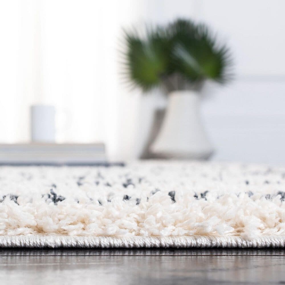 Safavieh Venus Shag VNS603B 2&#39;2&quot; x 10&#39; Ivory and Dark Grey Runner, , large