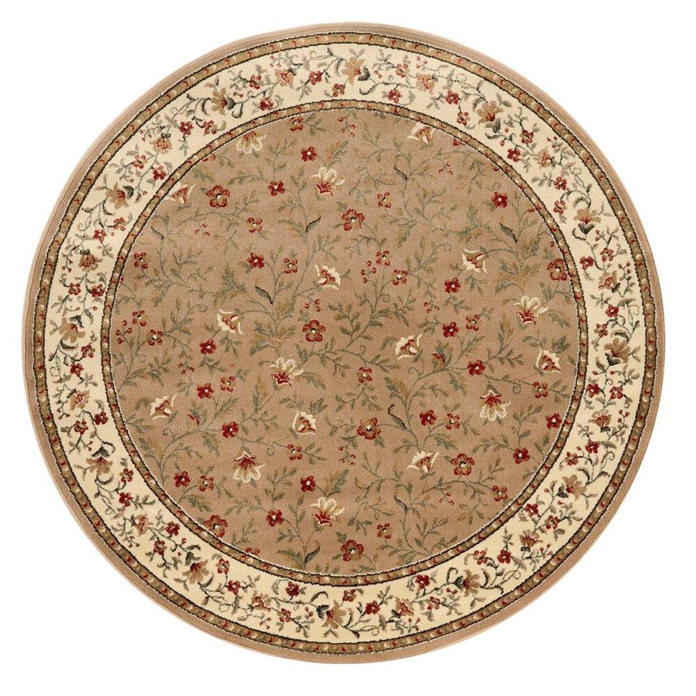 Radici USA Bergamo 1593 8' Round Beige Area Rug, , large