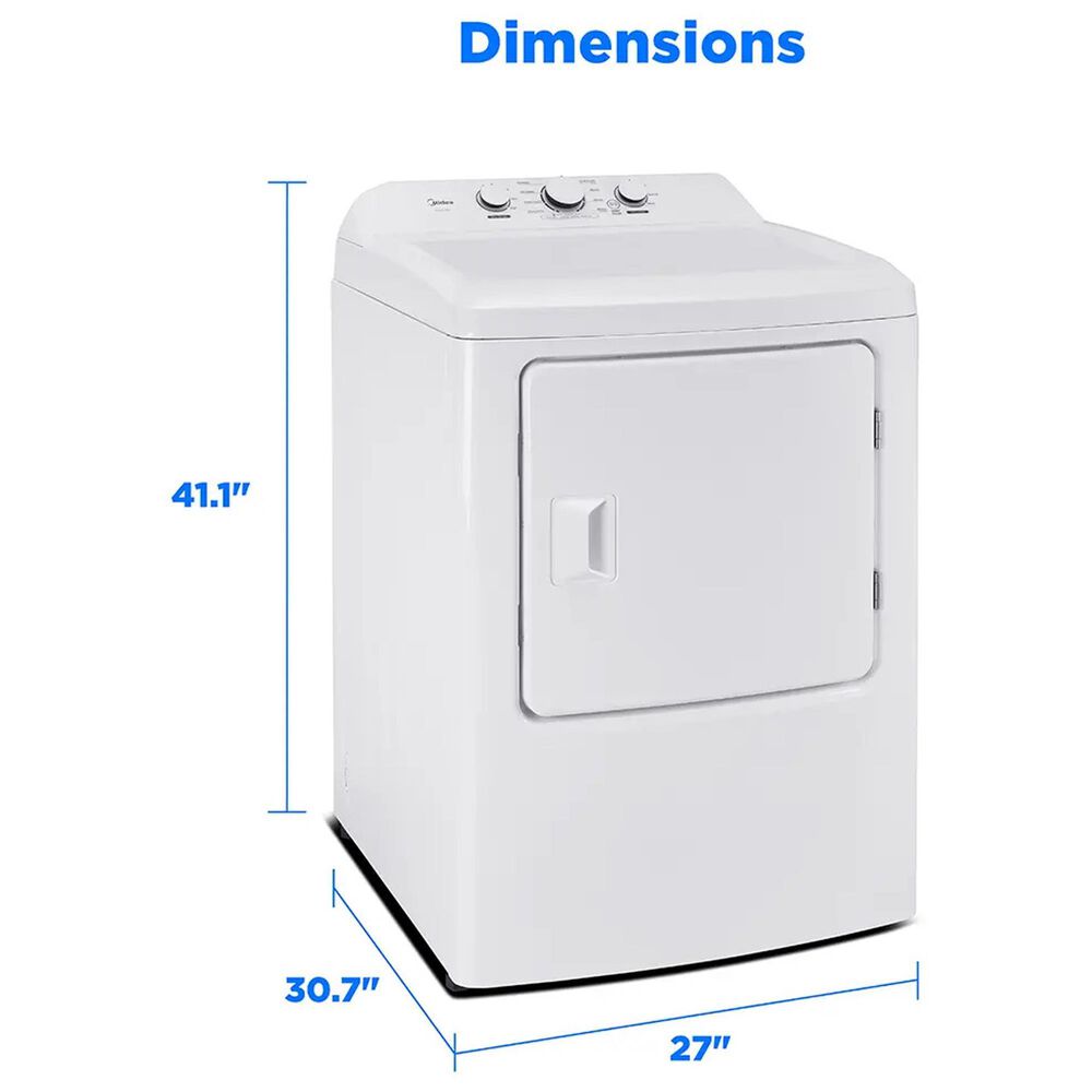 Midea 3.9 Cu. Ft. Top Load Washer and 7.0 Cu. Ft. Top Load Electric Dryer in White, , large