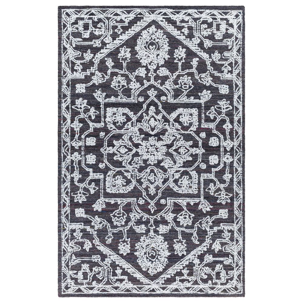 Surya Piazza 2" x 3"  White, Charcoal Area Rug, , large