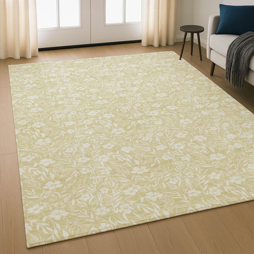 Dalyn Rug Company Soft Essentials Floral Wheat 10' x 14' Indoor/Outdoor Area Rug, , large