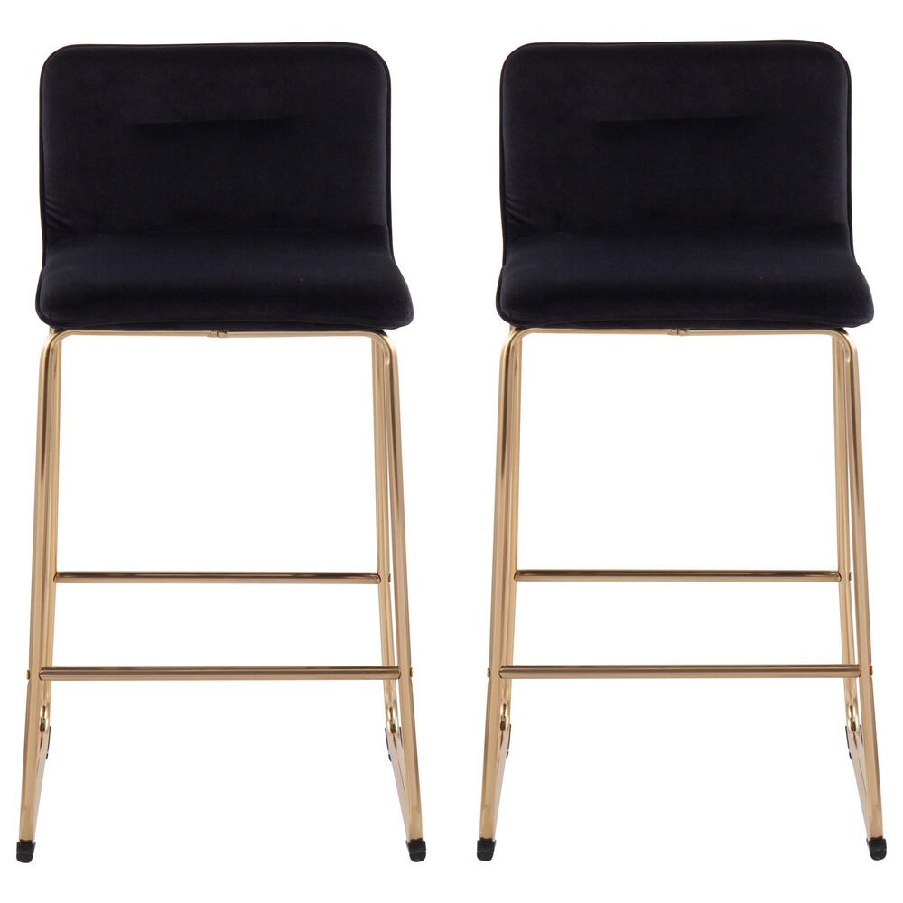 Lumisource Casper Counter Stool in Black/Gold &#40;Set of 2&#41;, , large