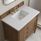 James Martin Brittany 36" Single Bathroom Vanity in Pecan with 3 cm White Zeus Silestone Top and Rectangular Sink, , large