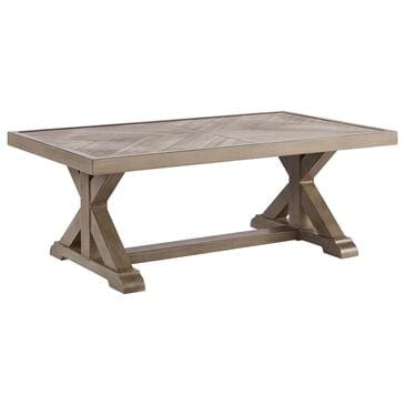 Ashley Beachcroft Patio Rectangular Cocktail Table in Beige, , large