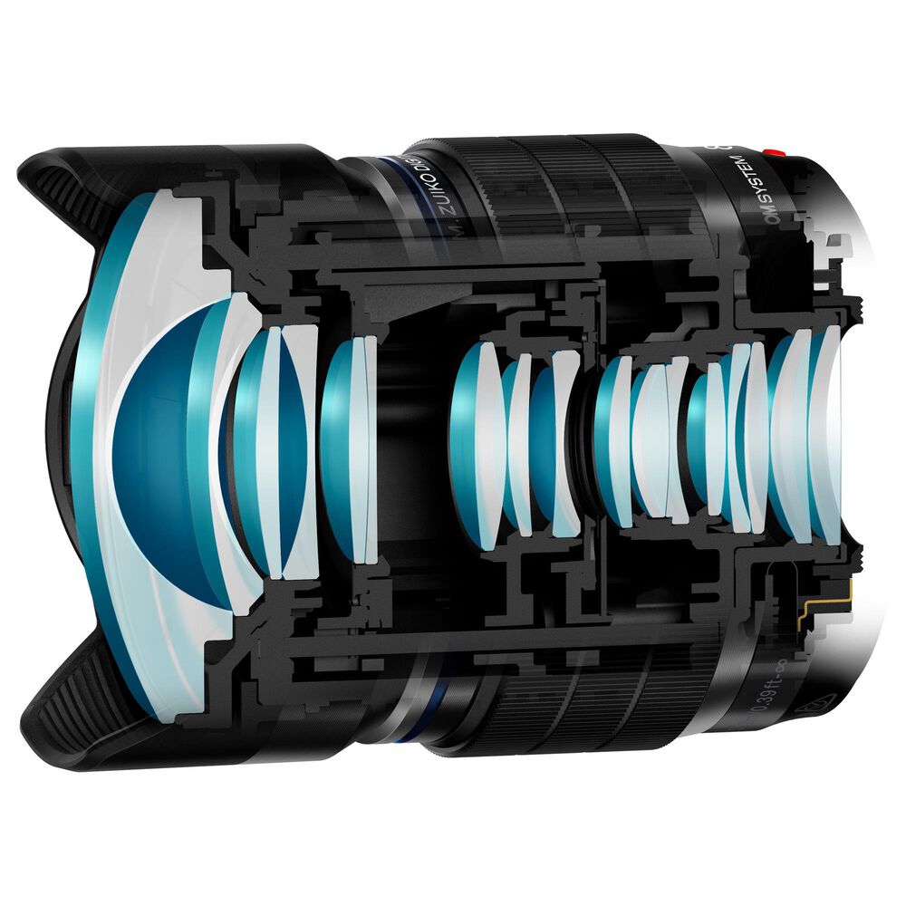 OM- System M.Zuiko Digital ED 8mm f/1.8 Fisheye Pro Lens in Black, , large