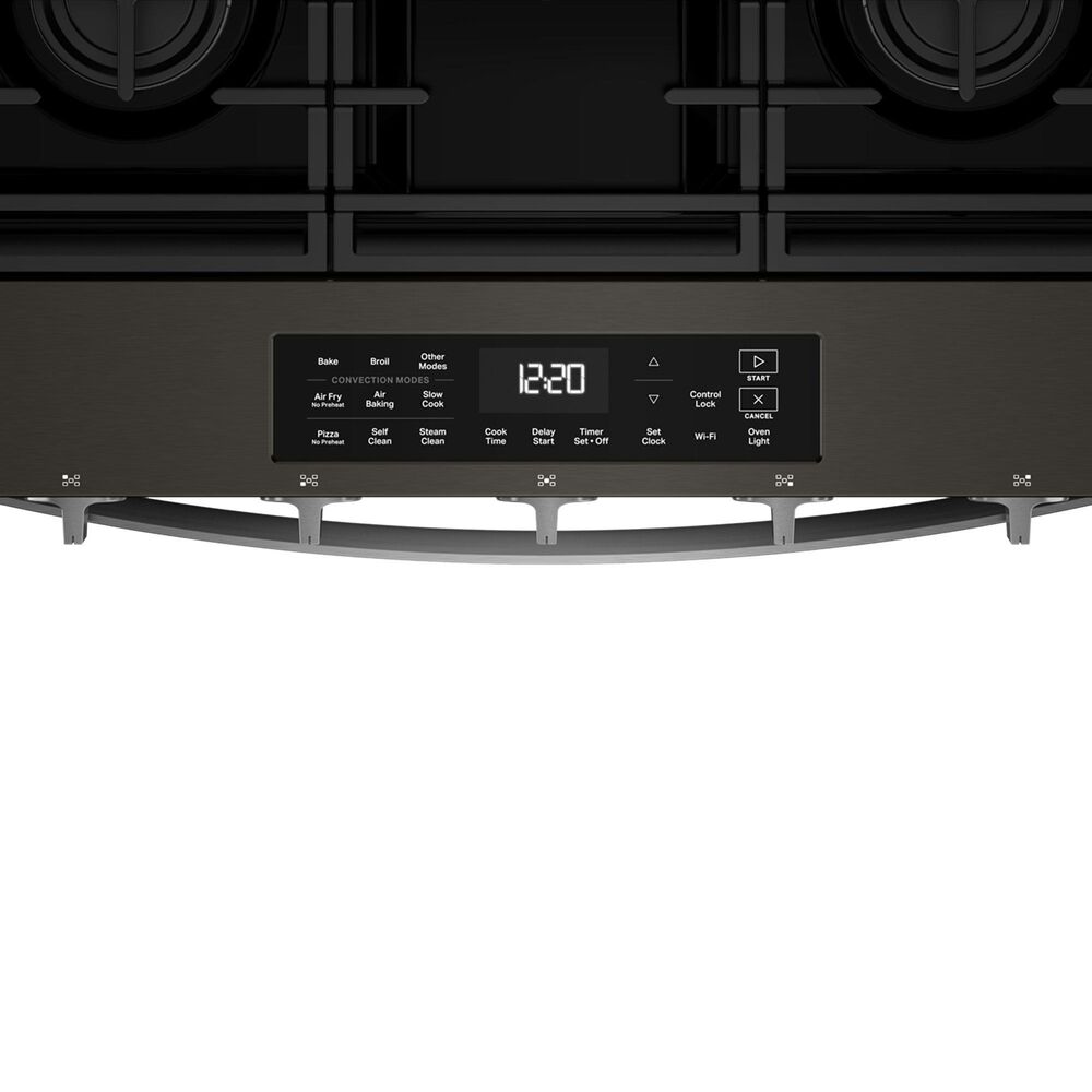 Whirlpool 30" Smart Gas Range with Air Cooking Technology in Black Stainless, , large