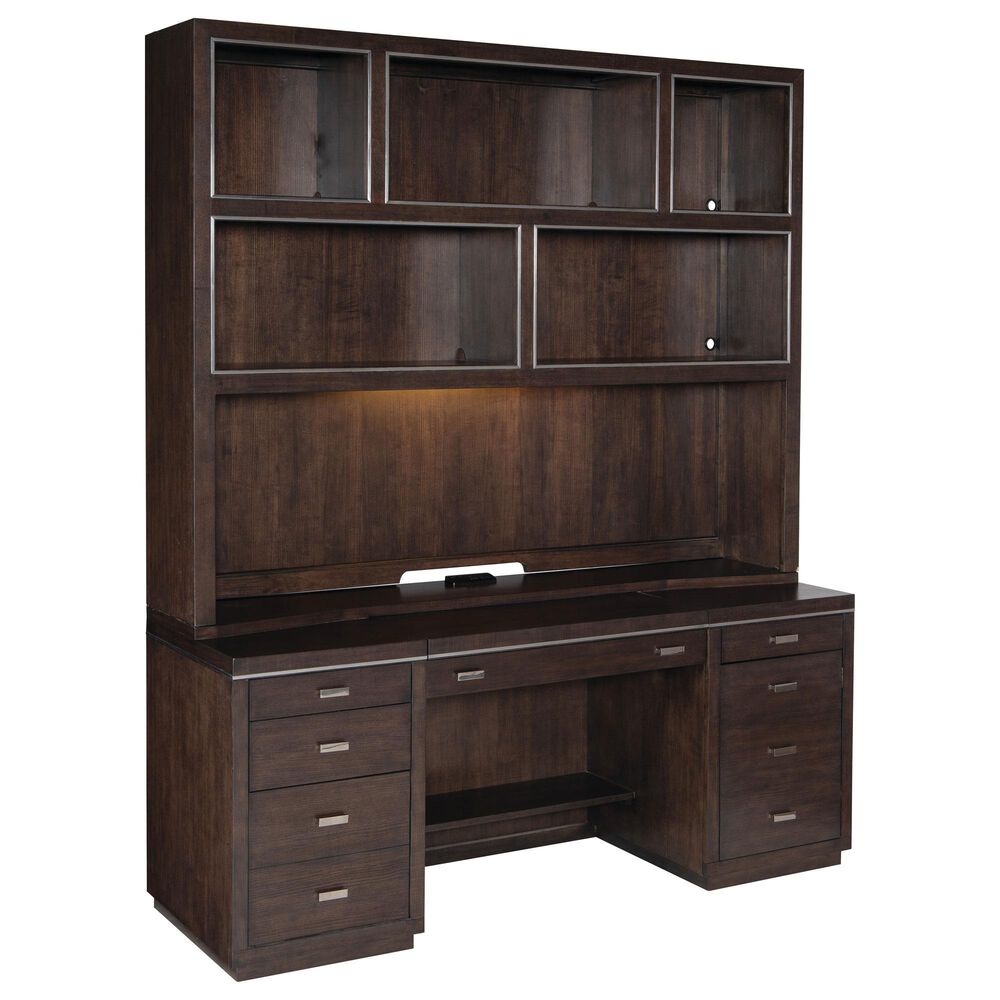 Hooker Furniture House Blend Credenza with Hutch in Dark Roast, , large