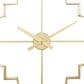 Maple and Jade Open Frame Quatrefoil Decorative Wall Clock in Satin Gold, , large