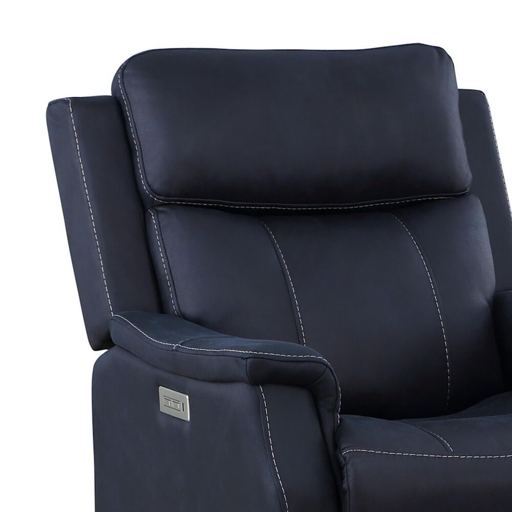 Steve Silver Valencia Dual-Power Recliner in Ocean Blue, , large