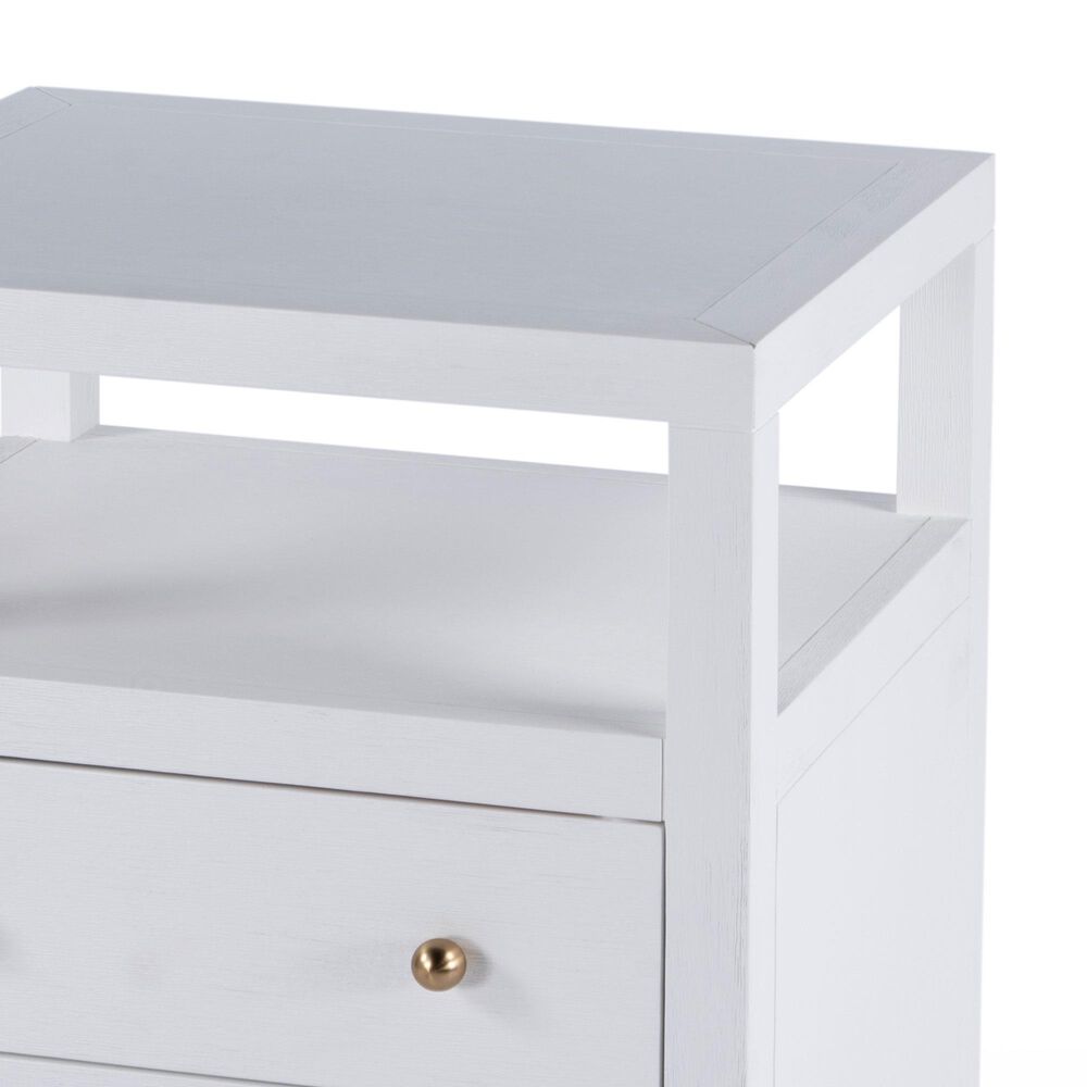Butler Specialty Company Nora 2 Drawer Nightstand with Open Shelf in Textured White, , large