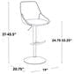 LumiSource Diana Adjustable Barstool with White Faux Leather Upholstery in Chrome (Set of 2), , large