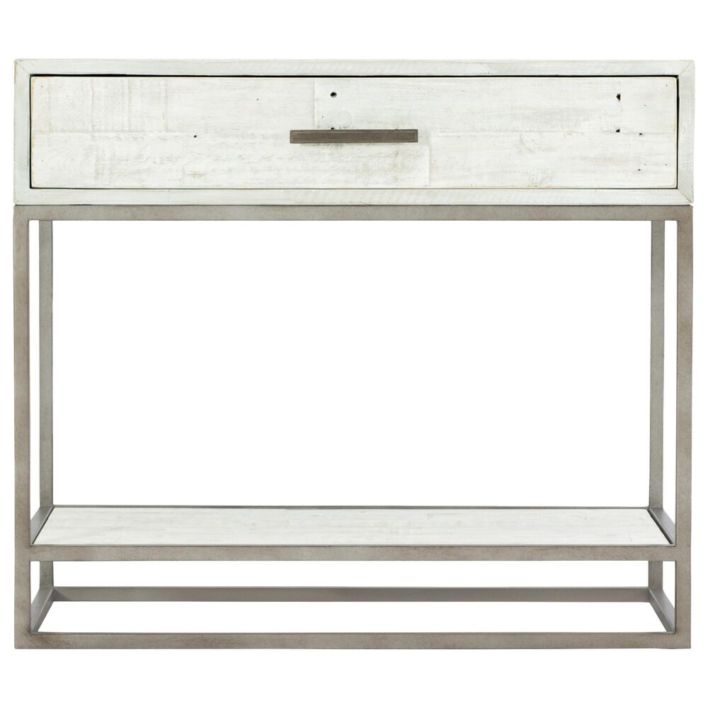 Bernhardt Highland Park Alvar Nightstand in Brushed White and Glazed Silver, , large