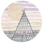 Safavieh Carousel Outer Space 5"3" Round Grey and Pink Kids  Area Rug, , large